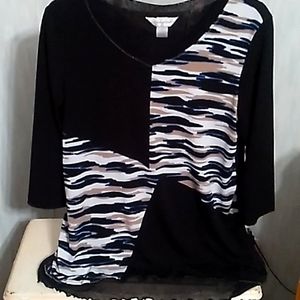 Christopher & Banks Small Black 3 /4 sleeves Like New